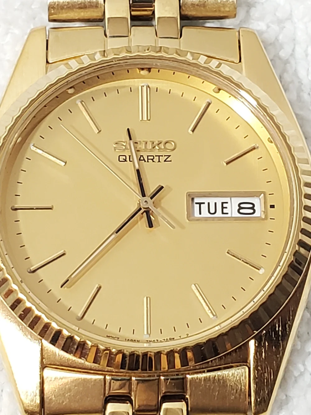 Vintage Seiko Men's Presidential Quartz Watch Gold Tone Day Date Watch One Jewel